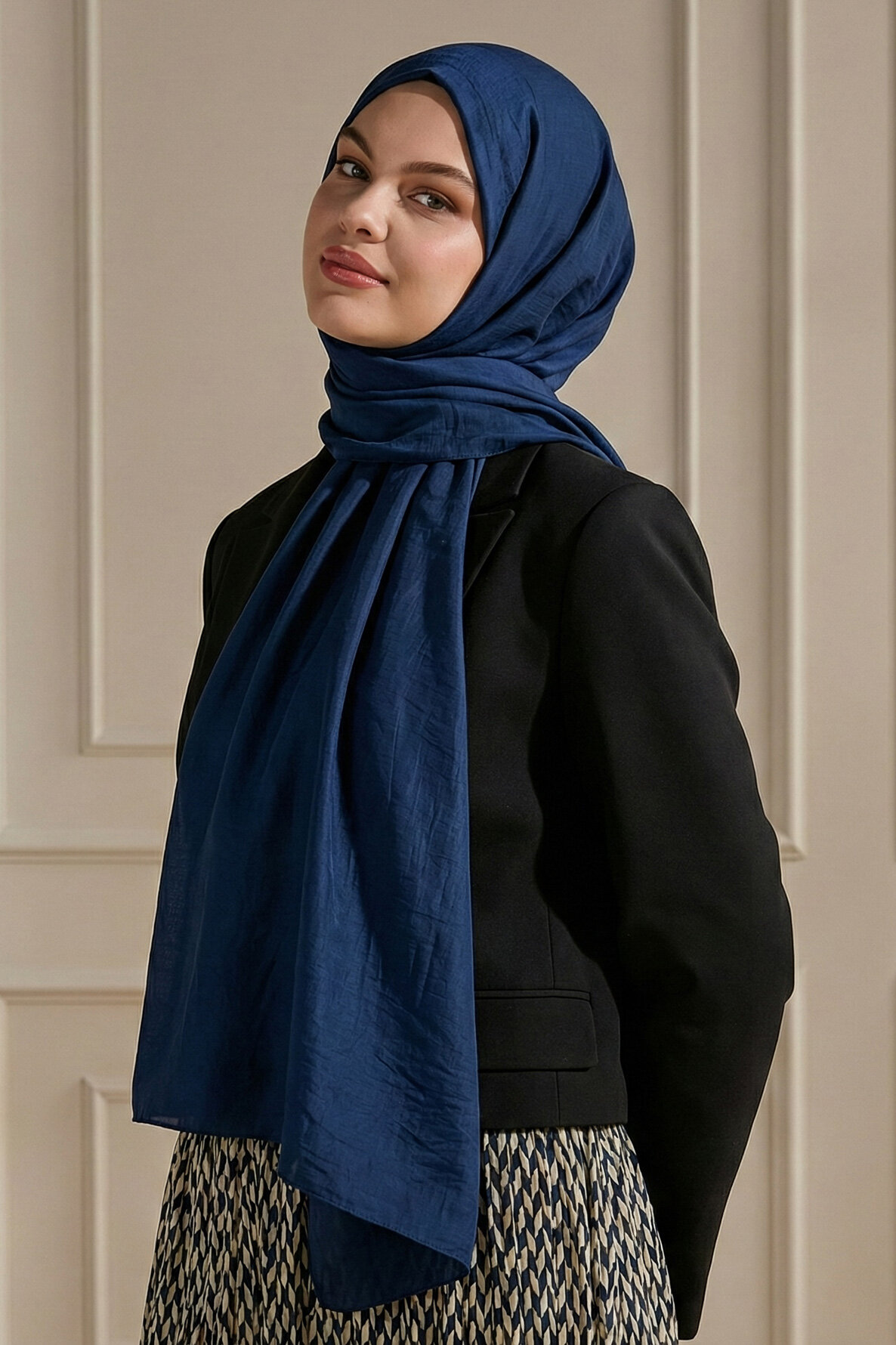 Lacivert Brissa Vual Şal