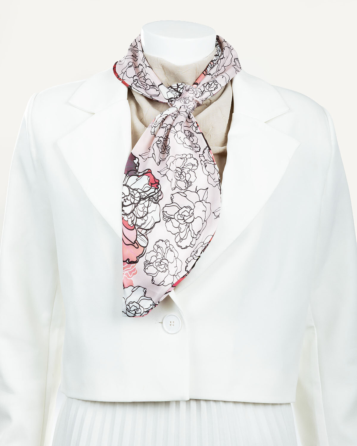 Flora Desenli İpeksi Rayon Boyun Fuları