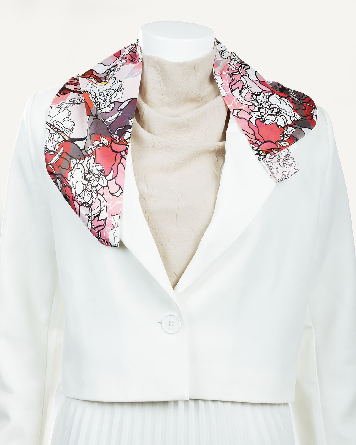 Flora Desenli İpeksi Rayon Boyun Fuları