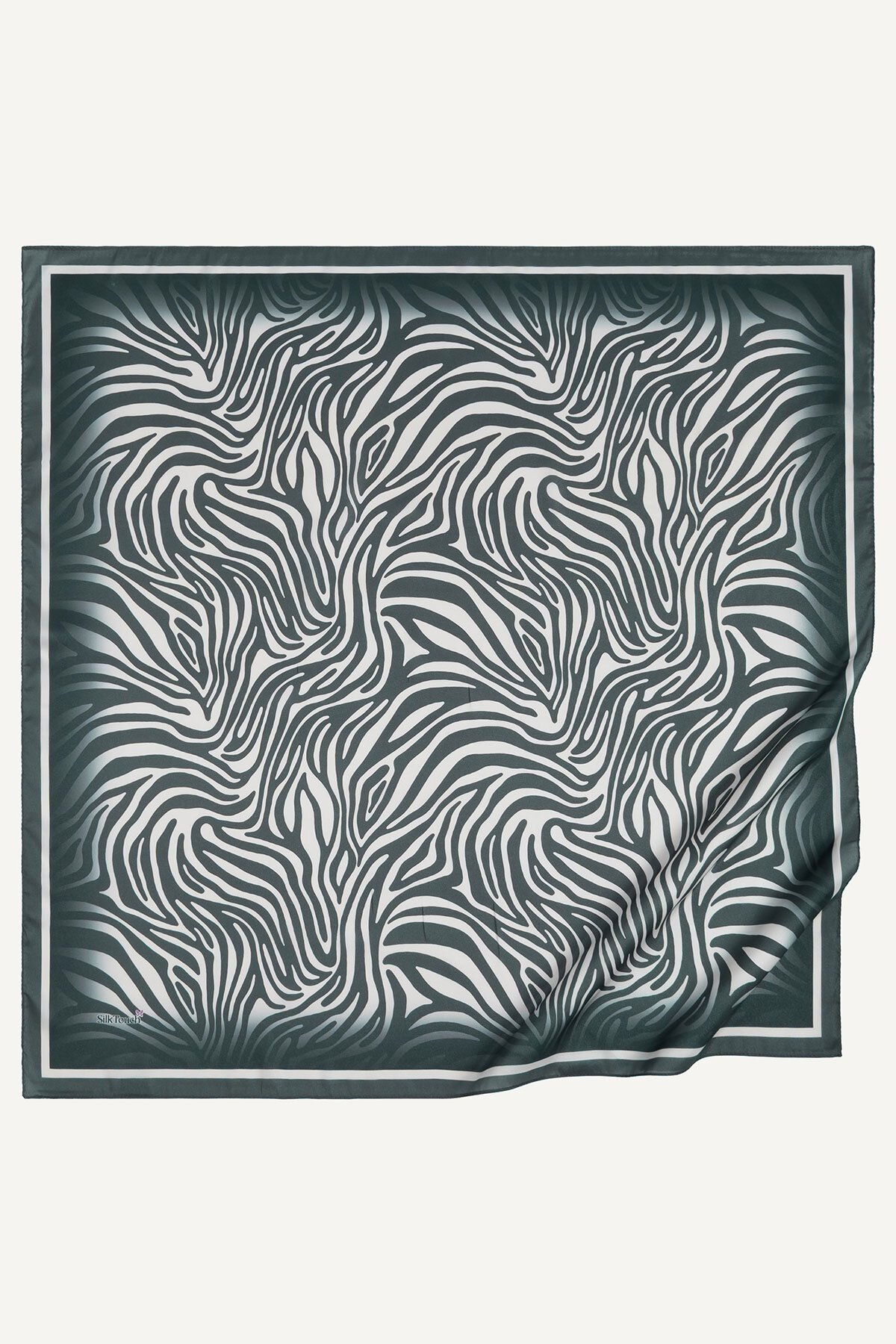 Gri Zebra Desen Kristal Eşarp