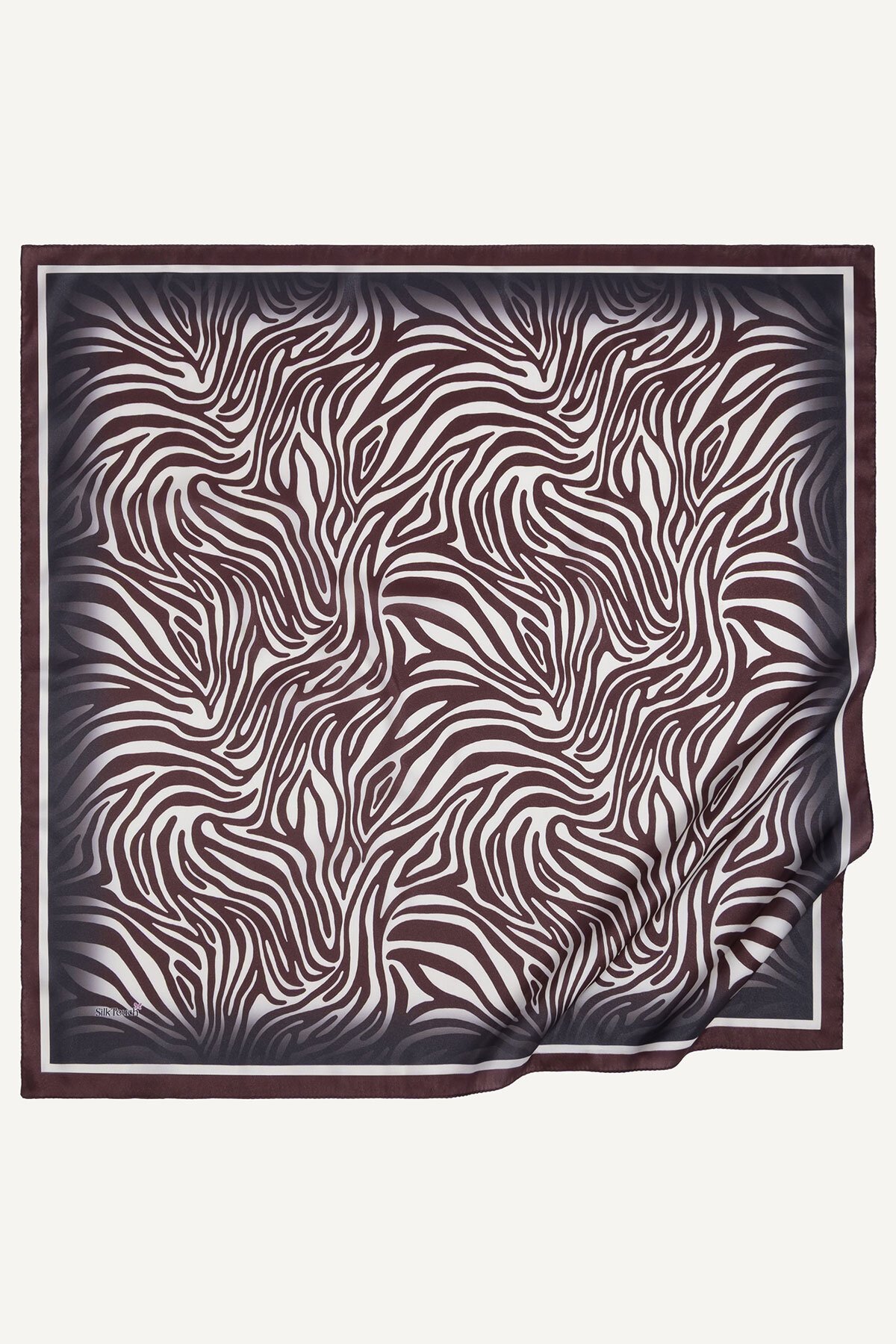 Bordo Zebra Desen Kristal Eşarp