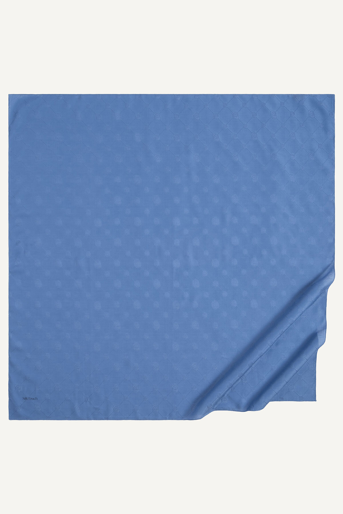 İndigo Monogram Desen Mercan Eşarp