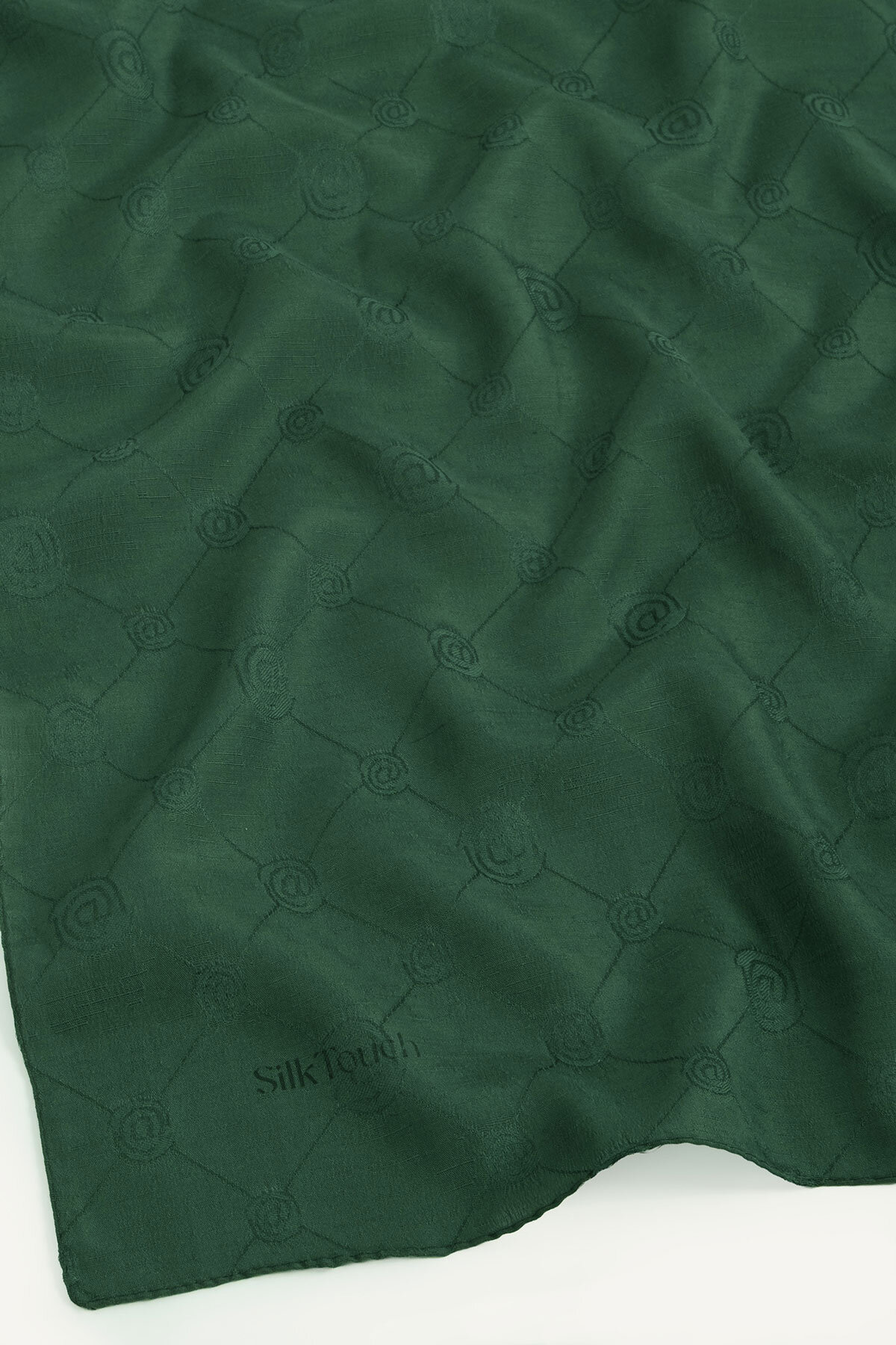 Zümrüt Monogram Desen Mercan Eşarp