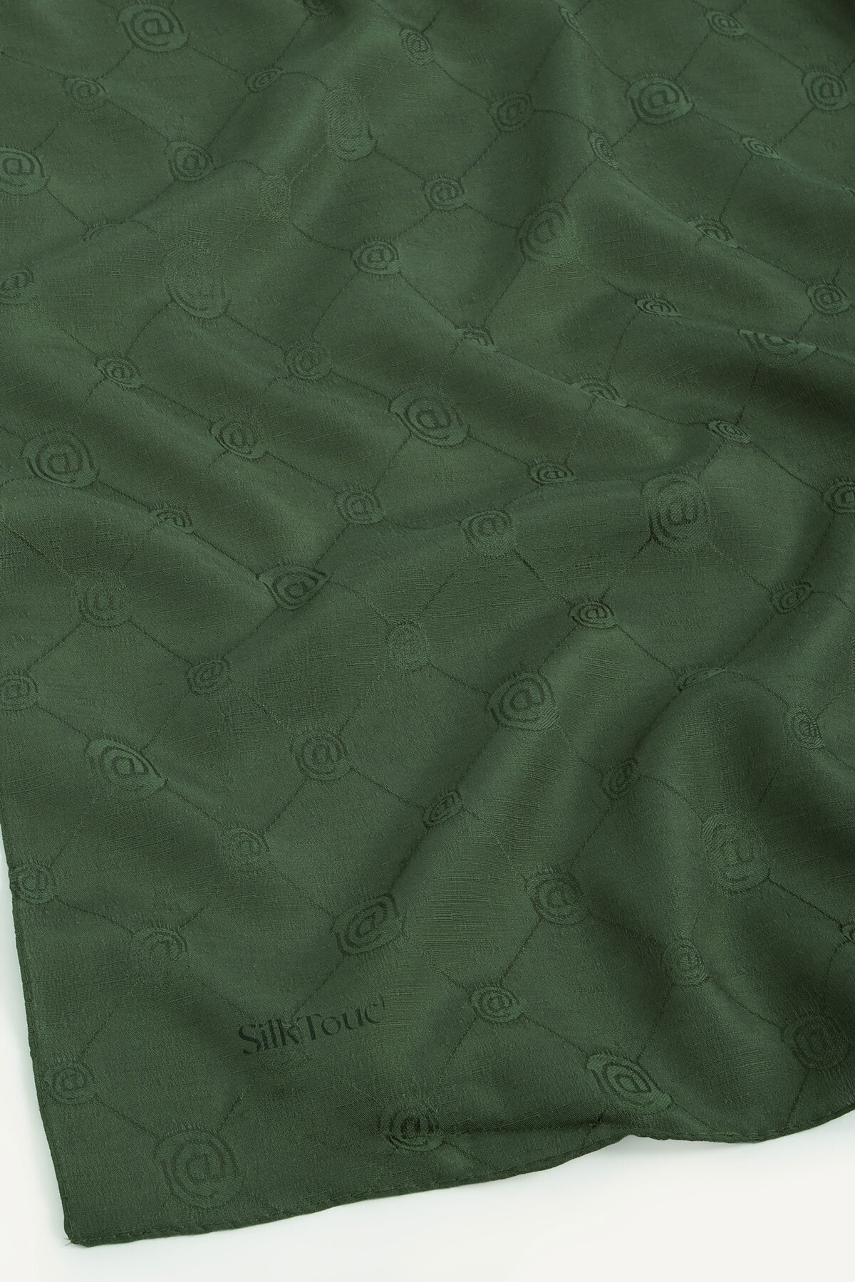 Haki Monogram Desen Mercan Eşarp