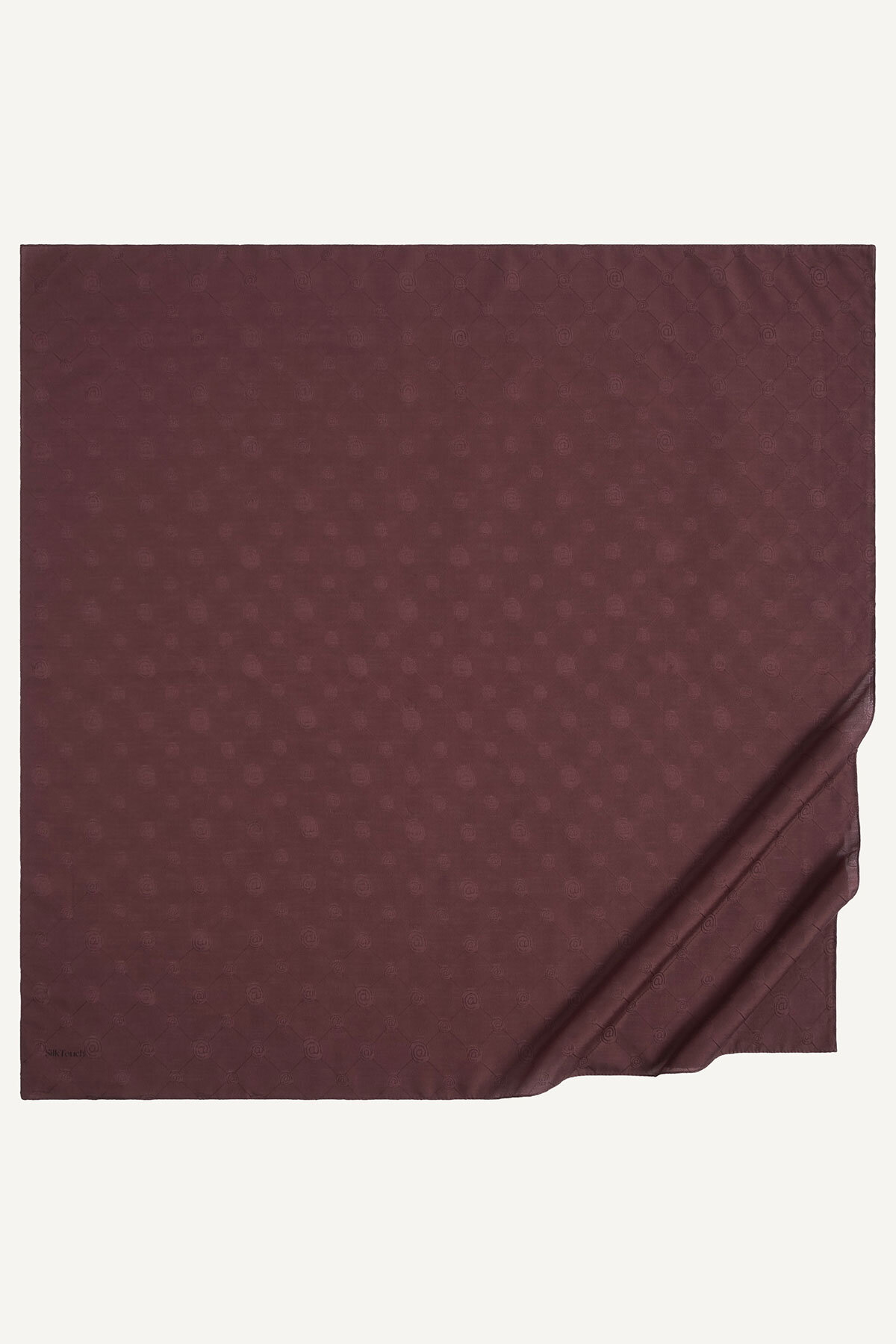Bordo Monogram Desen Mercan Eşarp