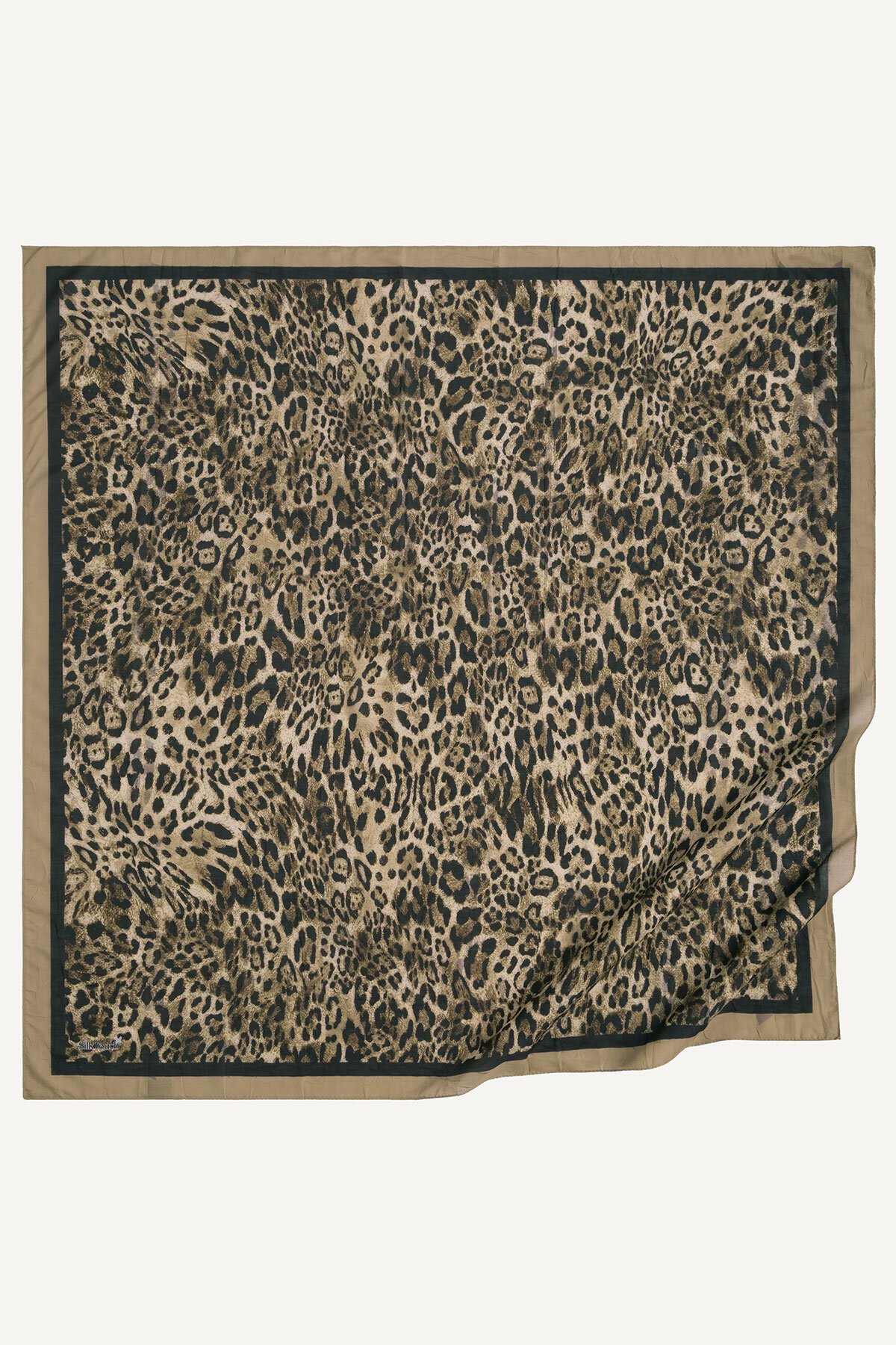 Gold Leopar Desenli Kraş Eşarp