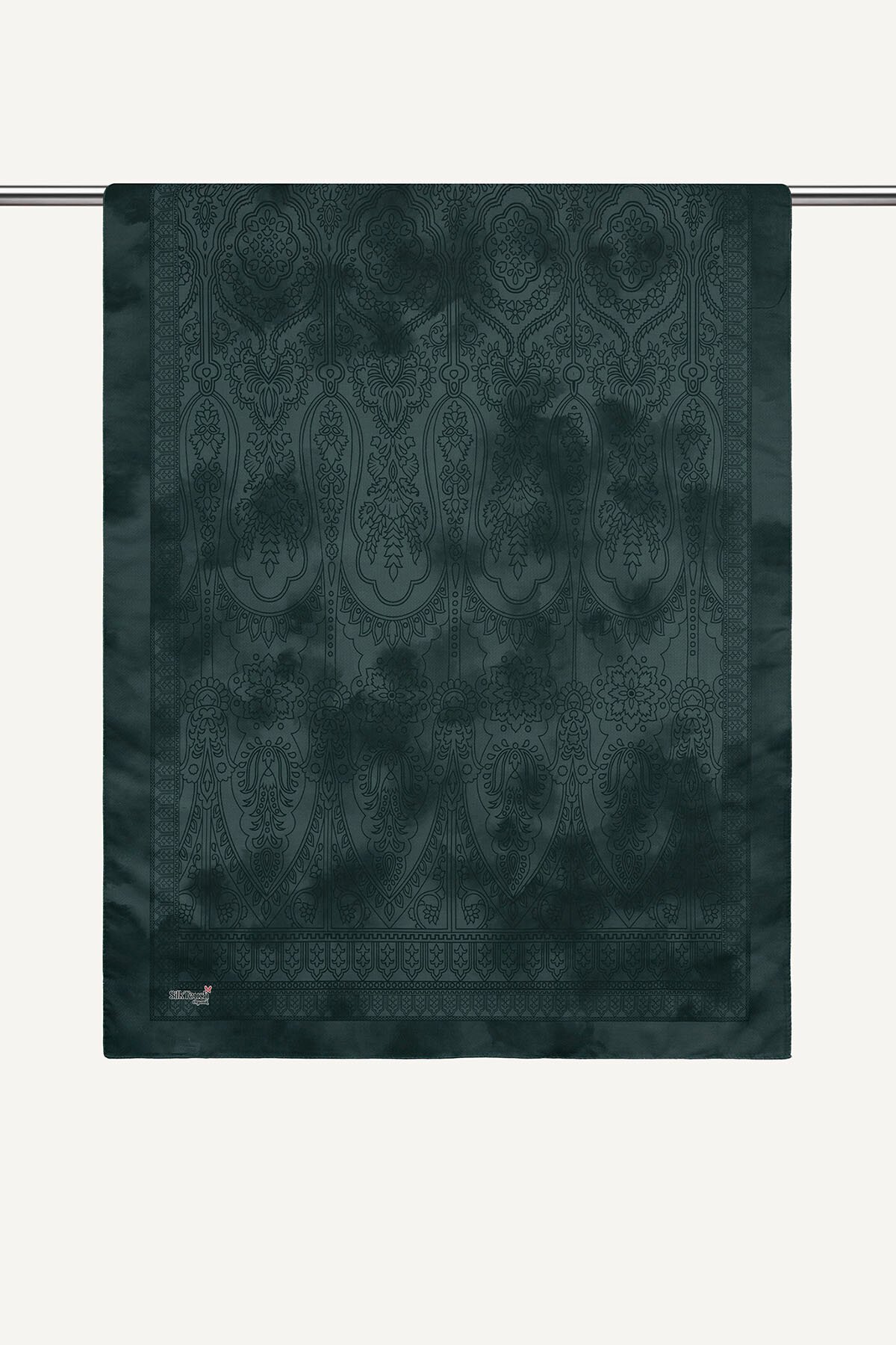 Petrol Paisley Desenli Organik Şal