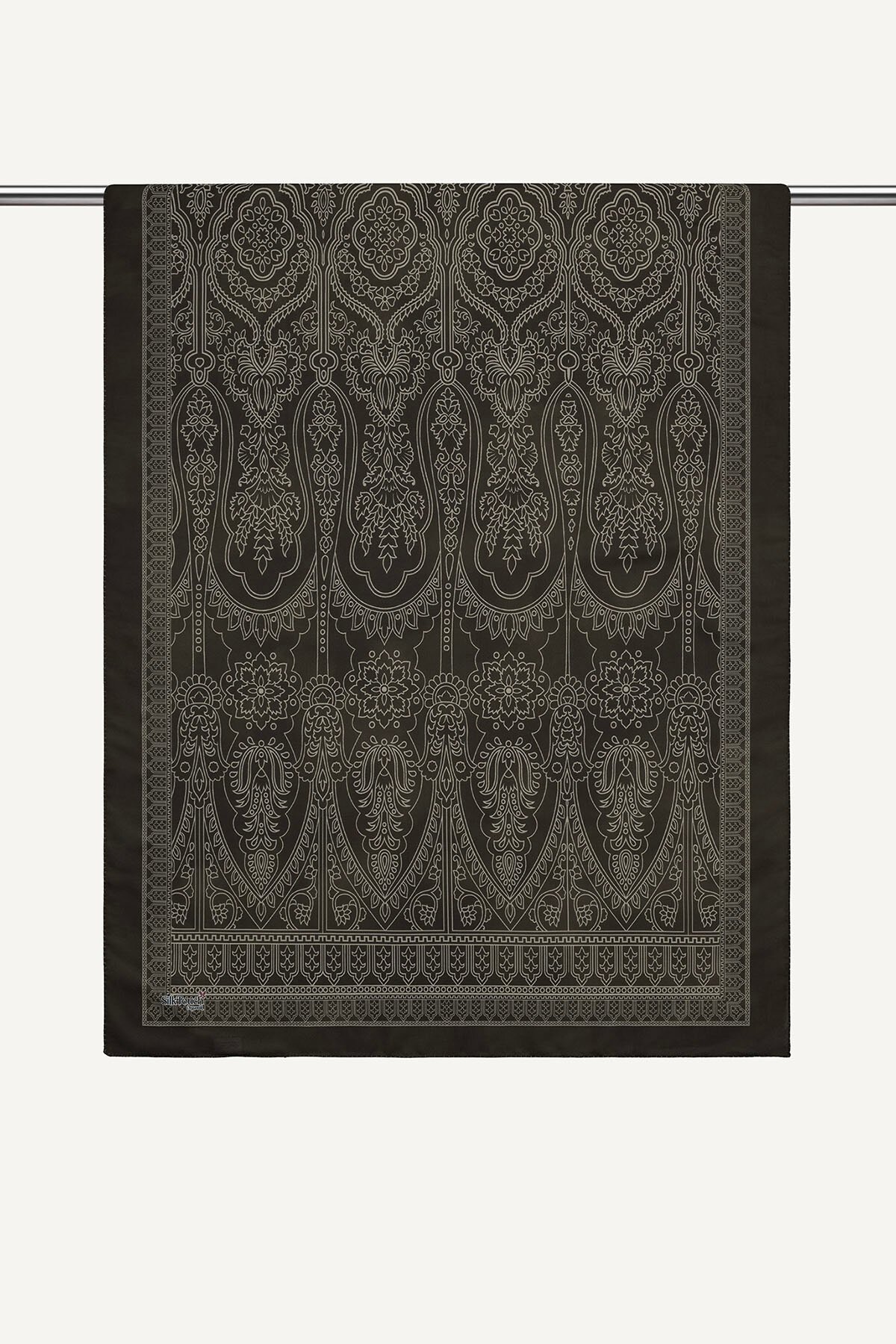 Acı Kahve Paisley Desenli Organik Şal