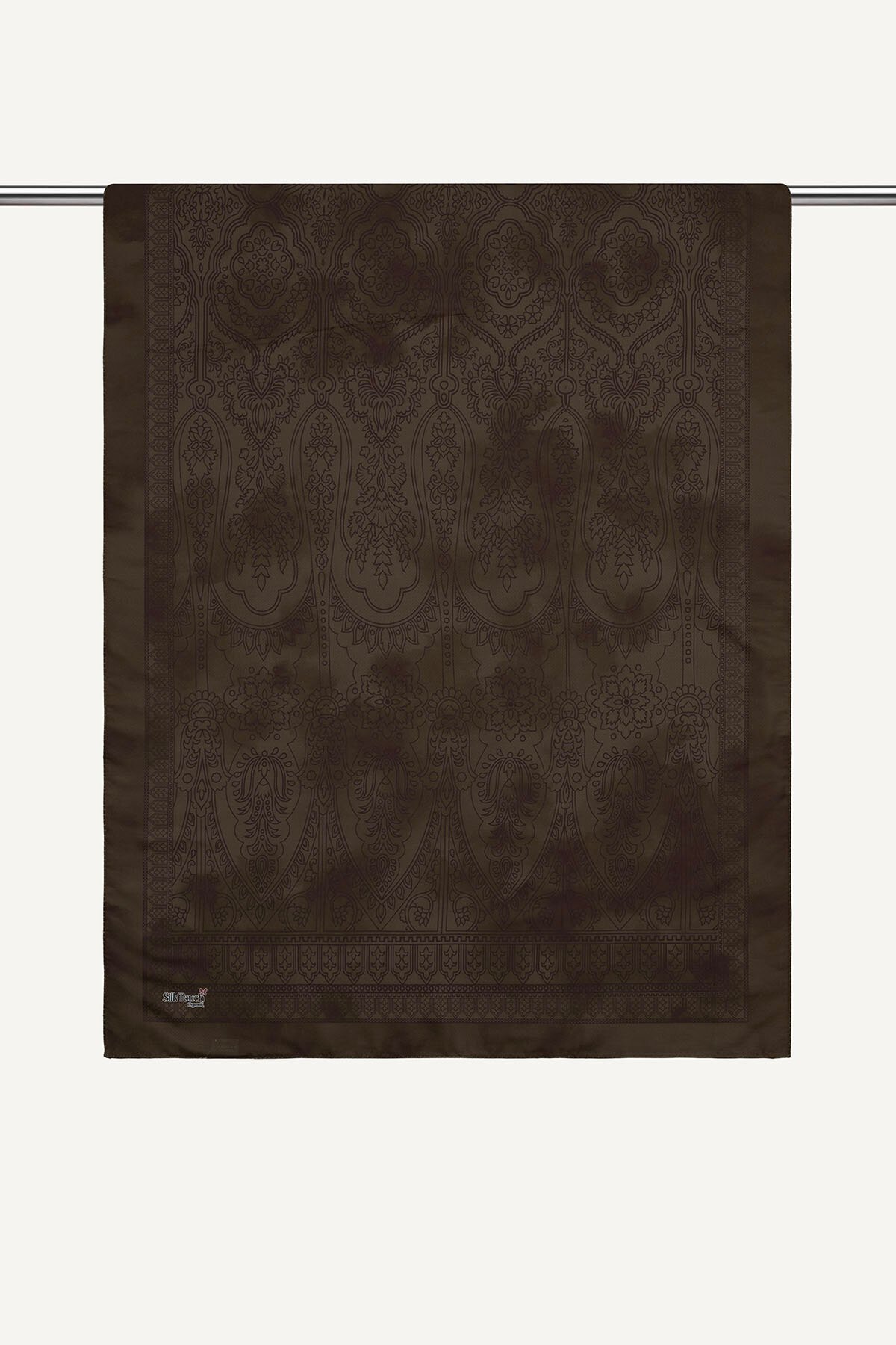 Çikolata Paisley Desenli Organik Şal
