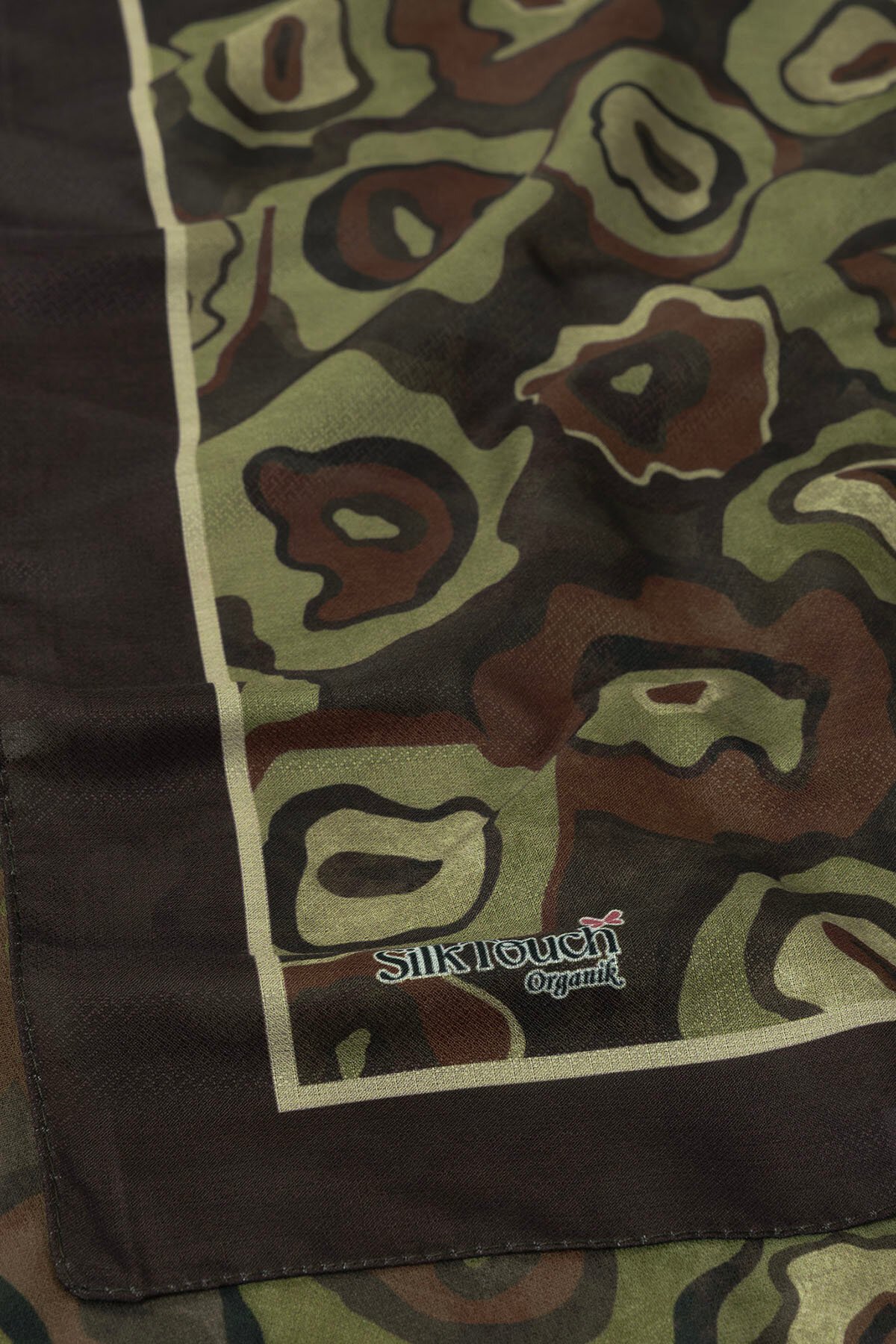 Acı Kahve Pattern Desenli Organik Şal