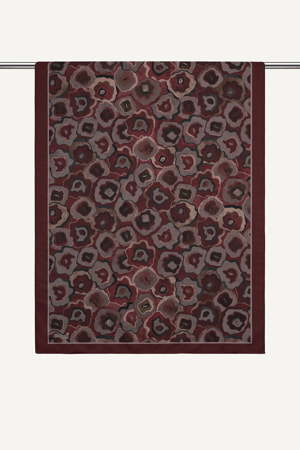 Bordo Pattern Desenli Organik Şal