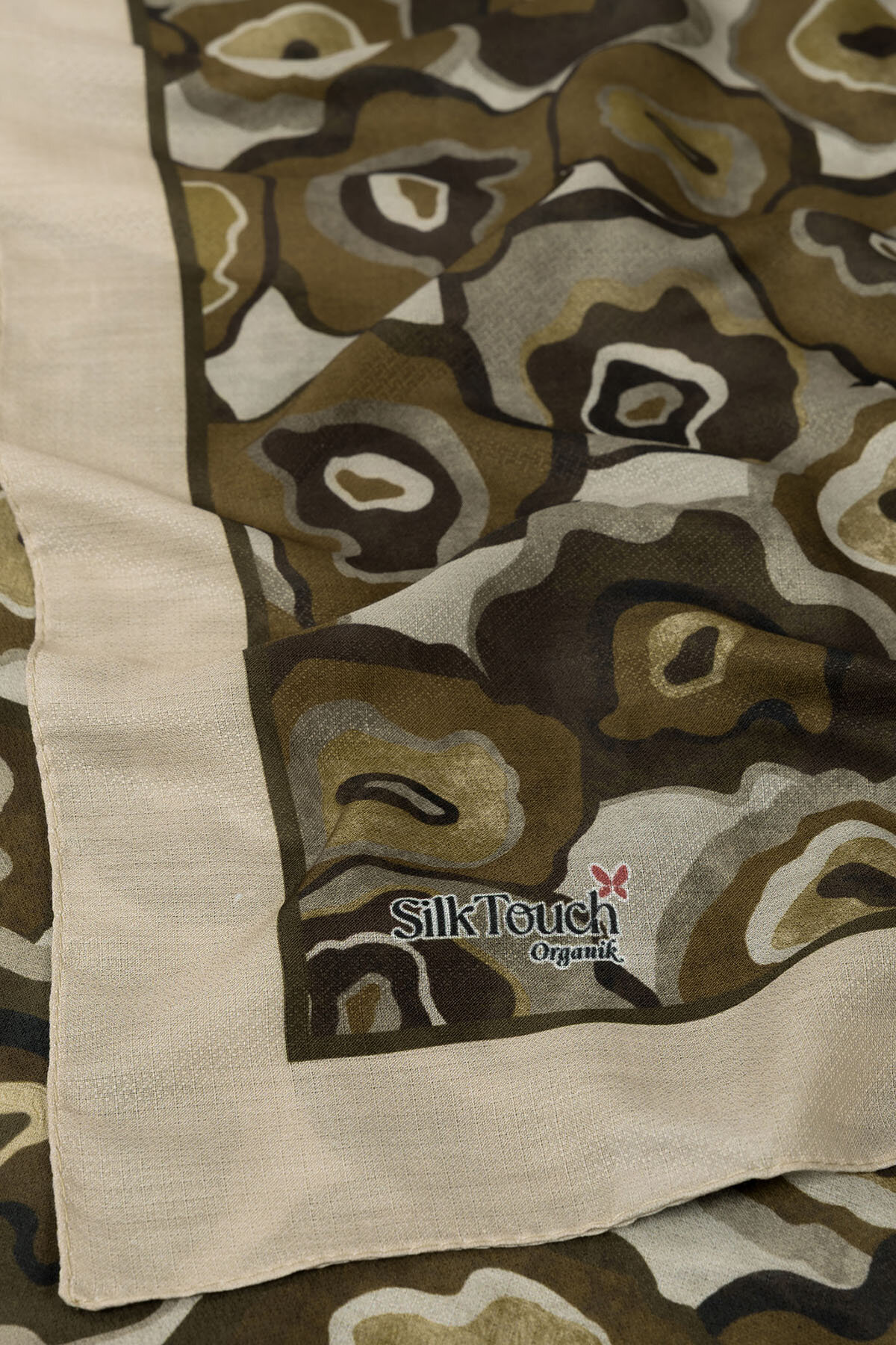 Krem Pattern Desenli Organik Şal