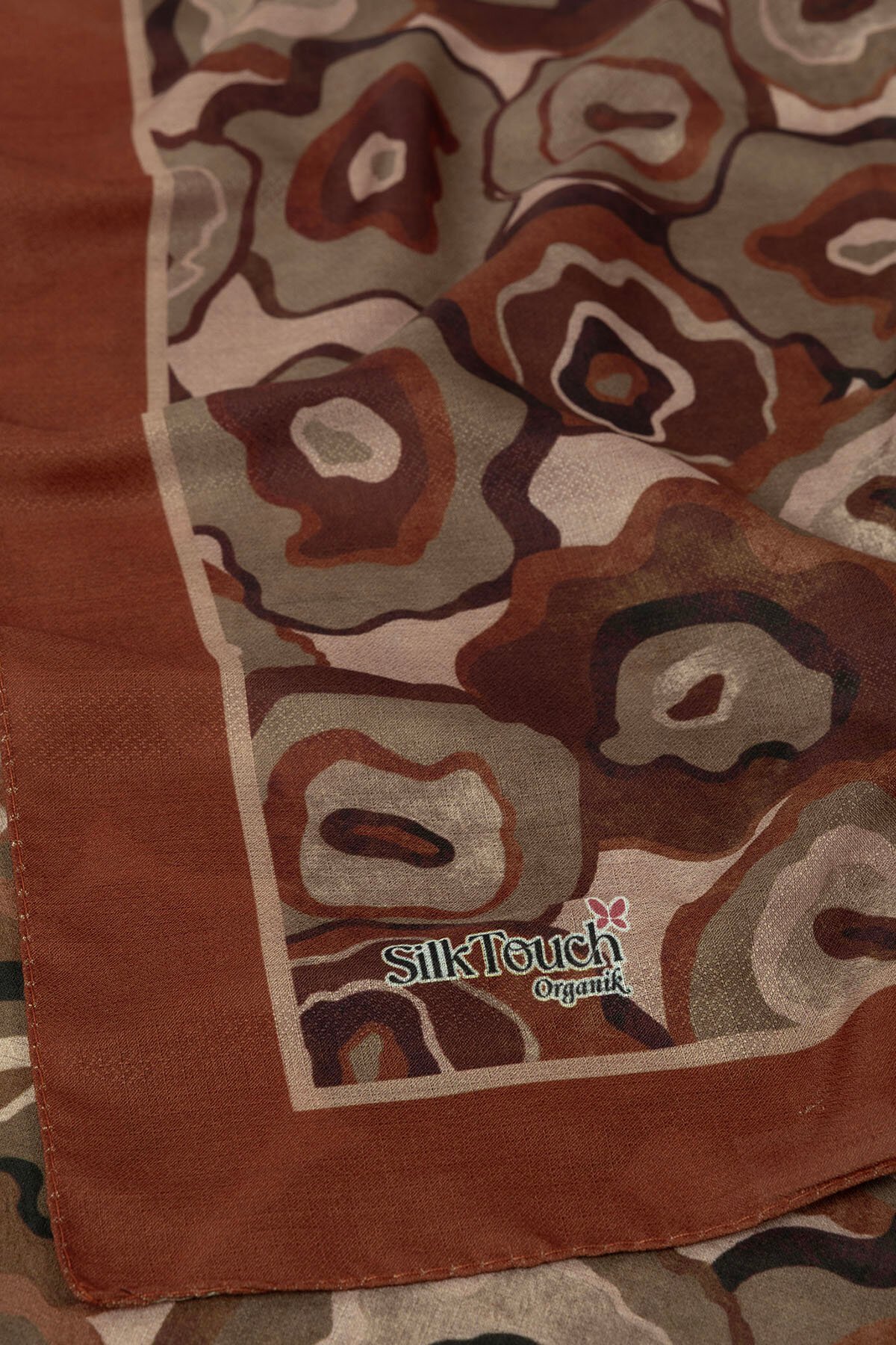 Turuncu Pattern Desenli Organik Şal