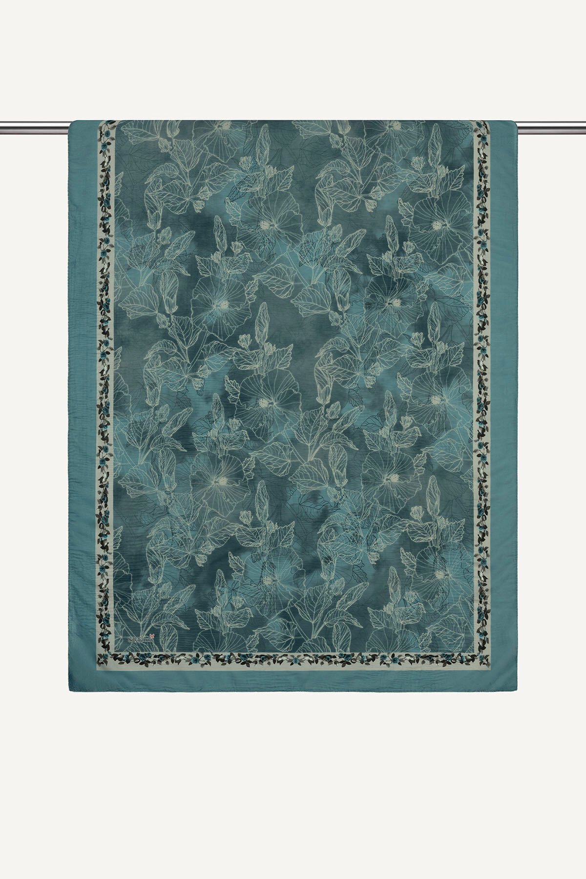 Aqua Vintage Garden Desenli Müslin Şal