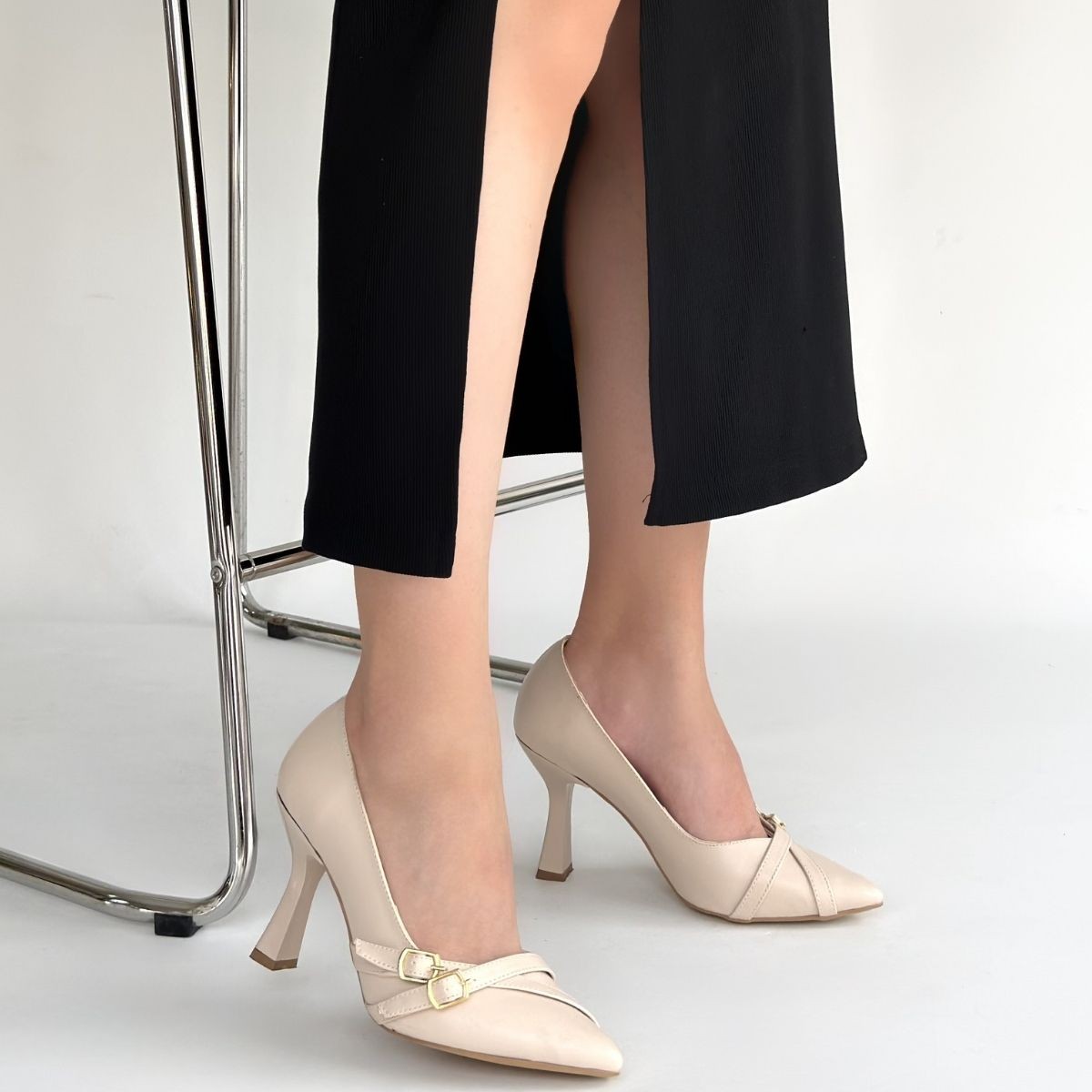 Wenda Bej Cilt Topuklu Ayakkabı