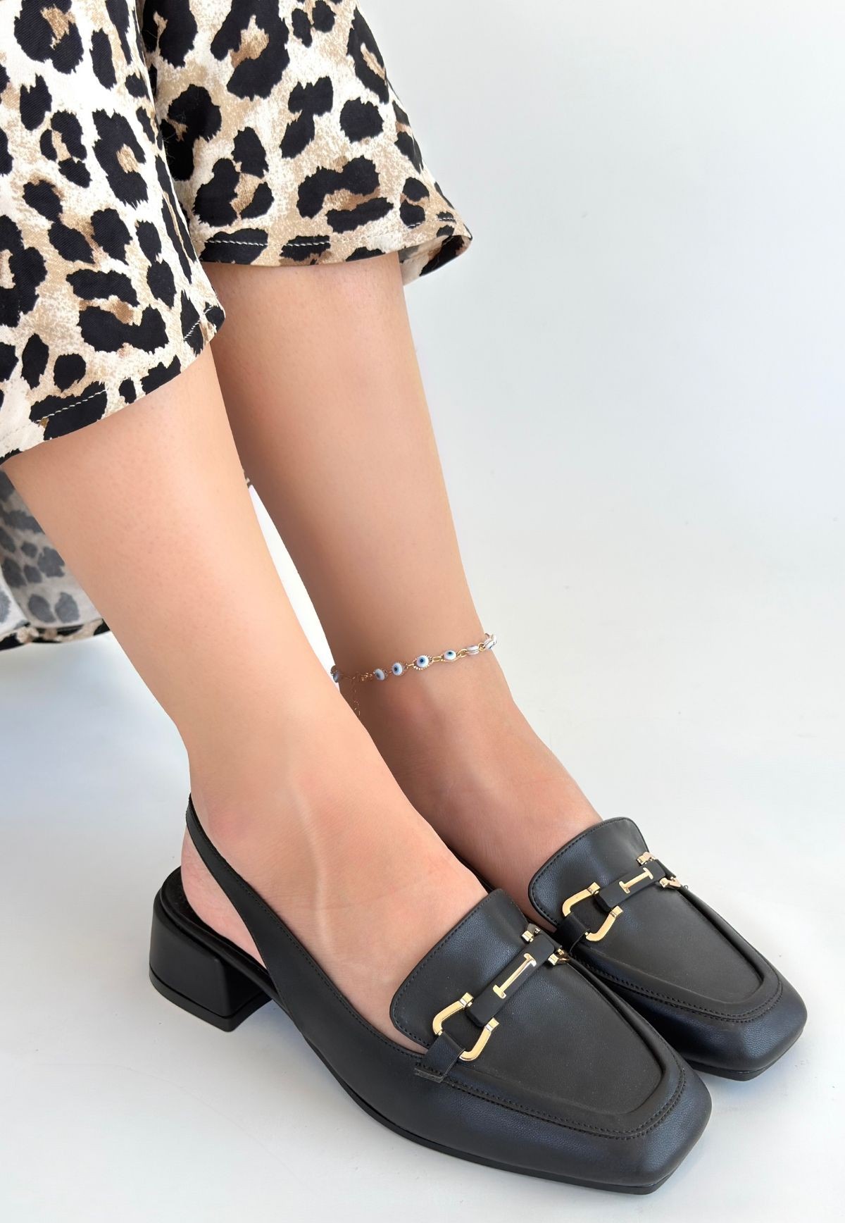 Joone Siyah Cilt Topuklu Ayakkabı