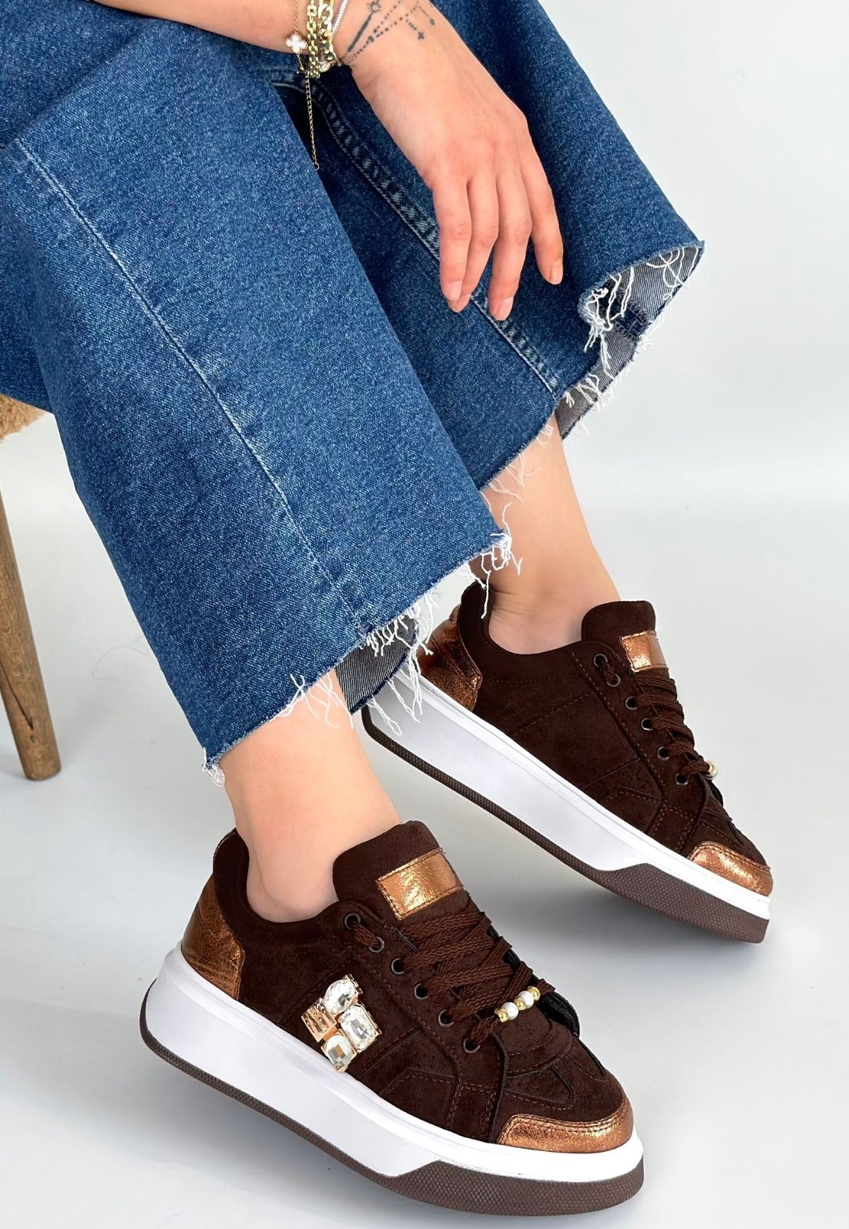 Ceans Kahverengi Süet Bağcıklı Spor Ayakkabı