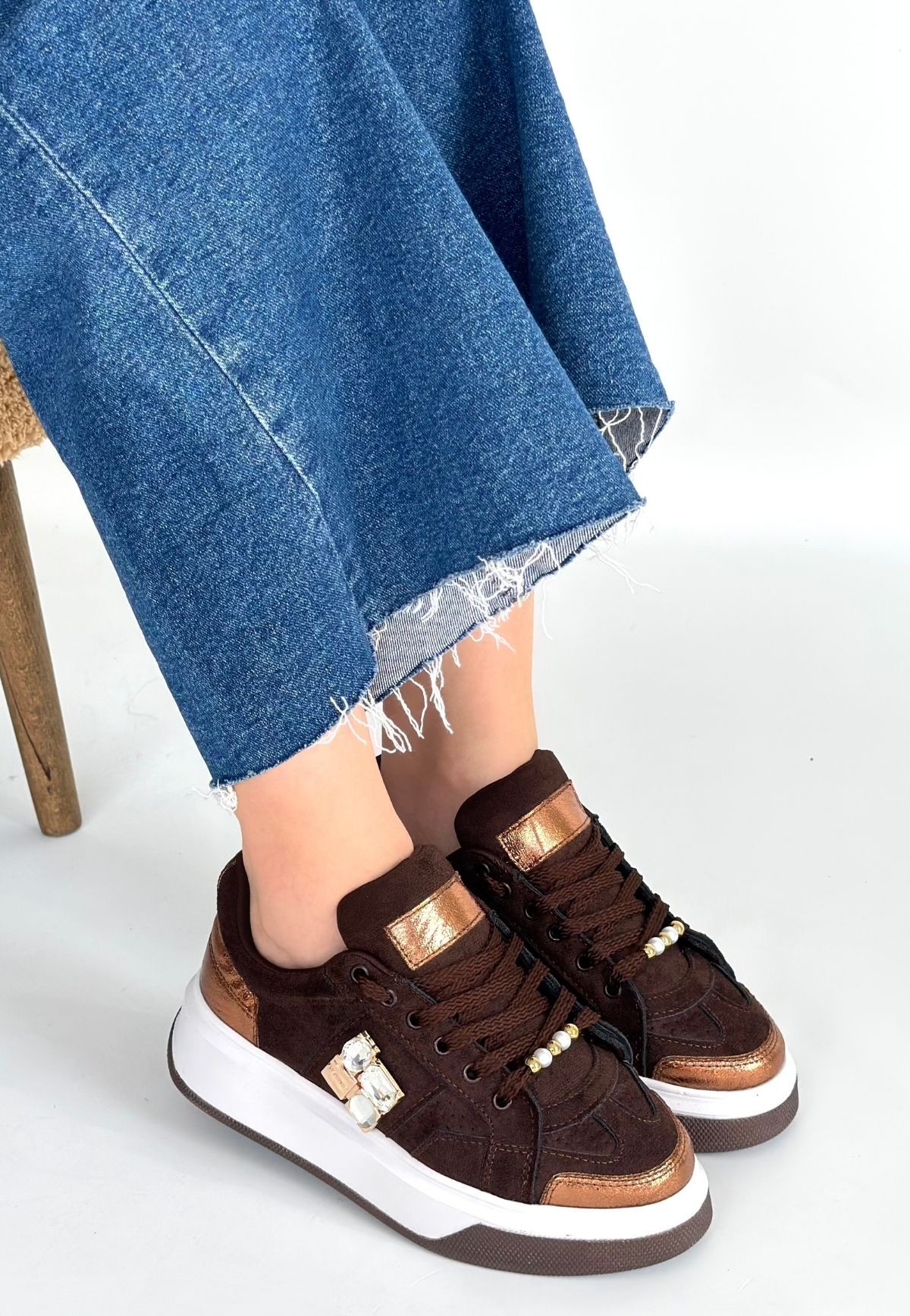 Ceans Kahverengi Süet Bağcıklı Spor Ayakkabı