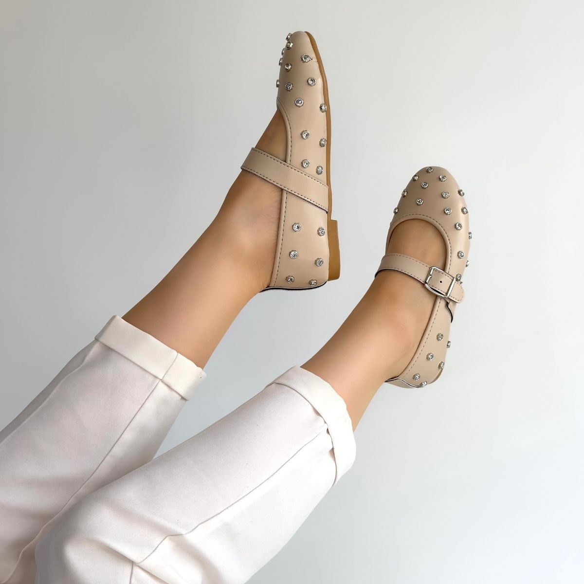 Ritta Bej Cilt Kemerli Babet Ayakkabı