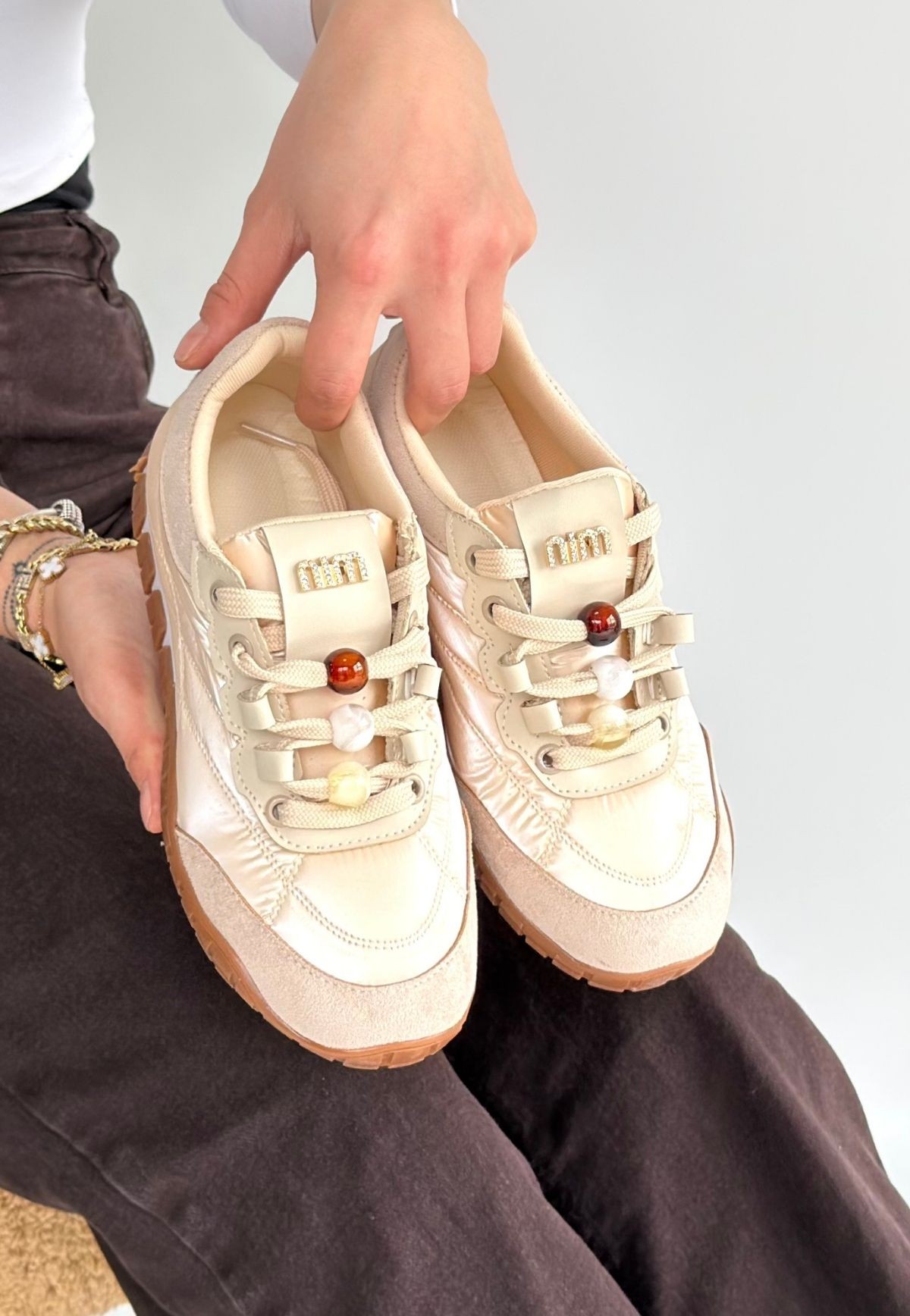 Tues Bej Nubuk Bağcıklı Spor Ayakkabı