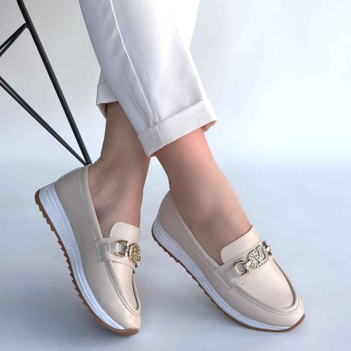 Otra Bej Cilt Babet Ayakkabı