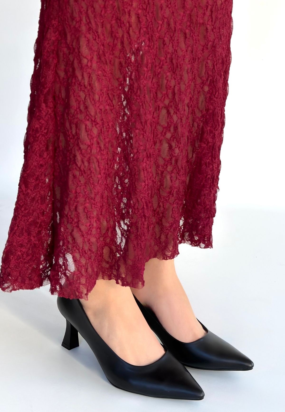 Mırta Siyah Cilt Topuklu Ayakkabı