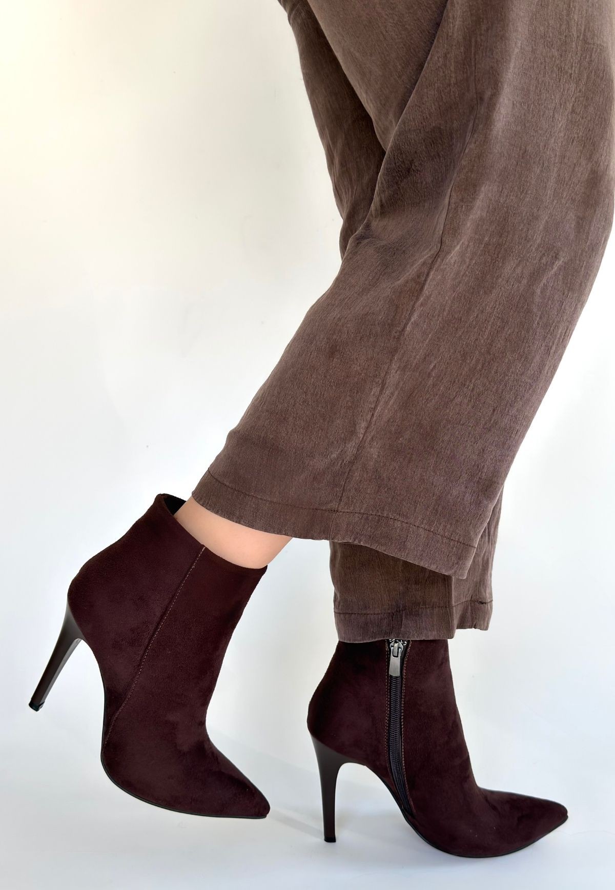 Blan Acı Kahve Süet Topuklu Bot