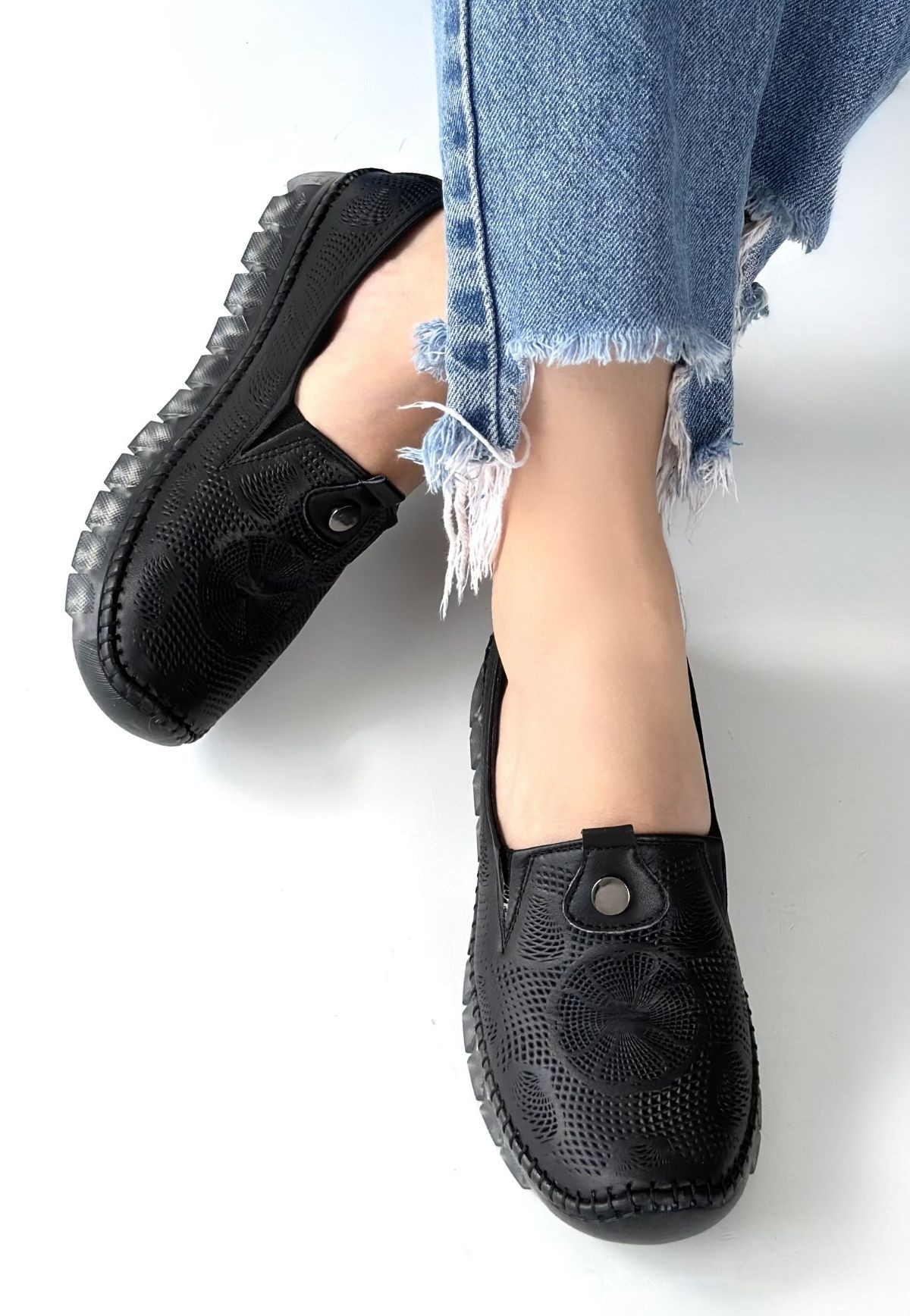 Rinna Siyah Deri Spor Ayakkabı